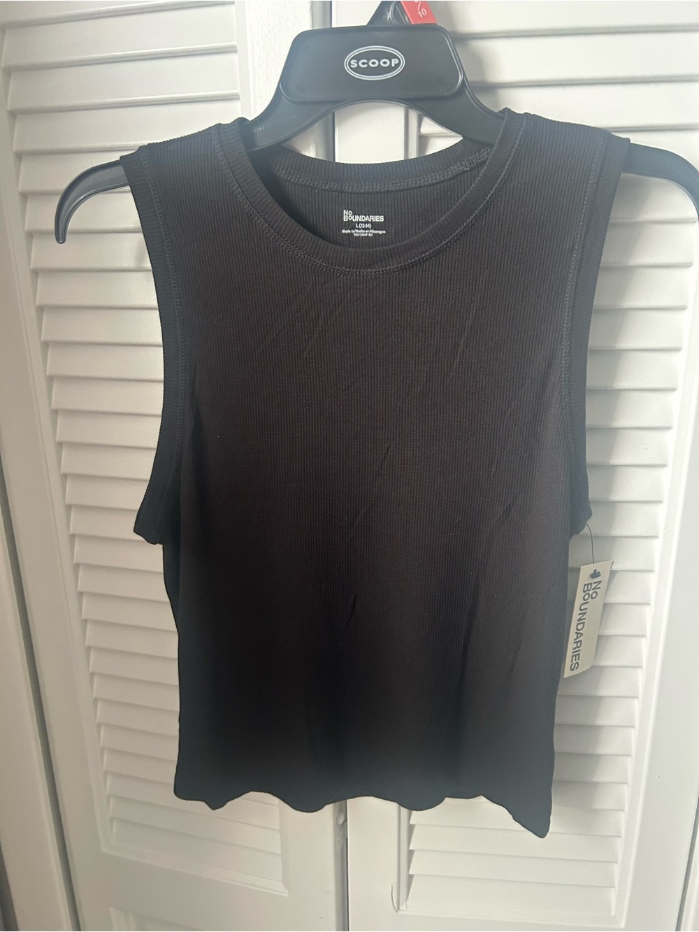 No Boundaries Black Ribbed Crewneck Tank